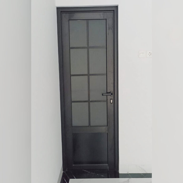 Pintu panel acp + kaca + ornament